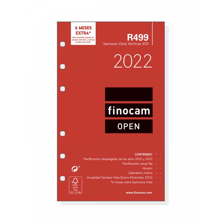 Recambio agenda SEMANA VISTA FINOCAM