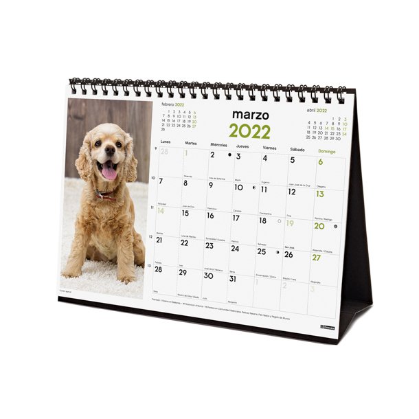 CALENDARIO IMÁGENES DE SOBREMESA PARA ESCRIBIR 2022 CACHORROS
