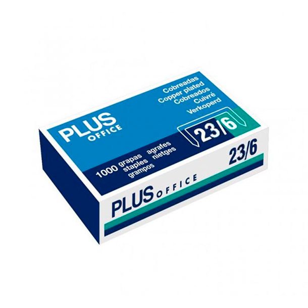 GRAPAS PLUS OFFICE 23/6 COBREADAS 1000 UNIDADES CAJA