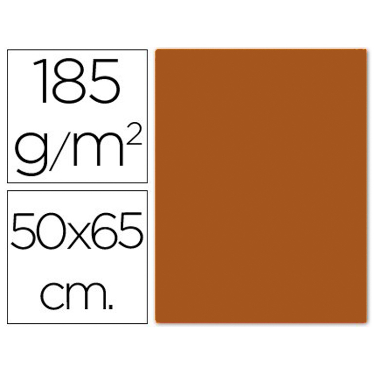 CARTULINA GUARRO IRIS 500X650 MM 185 GRAMOS COLOR MARRÓN CHOCOLATE